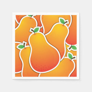 Funky orange pear napkins