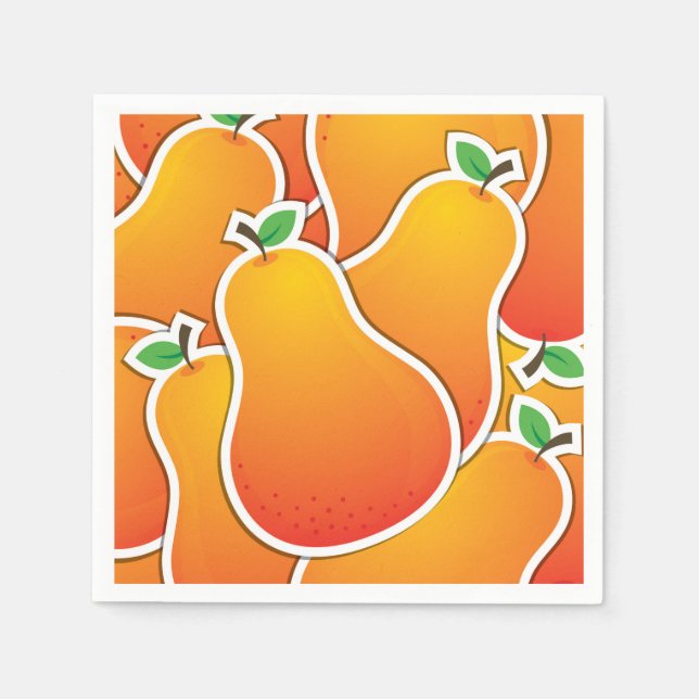 Funky orange pear napkins (Front)