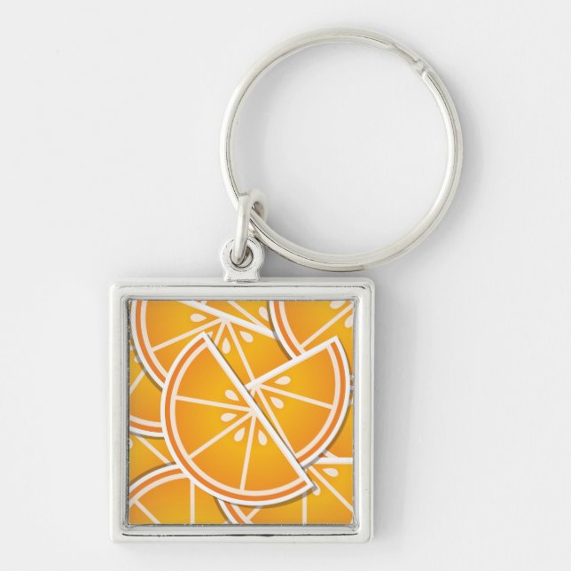Funky orange wedges keychain (Front)