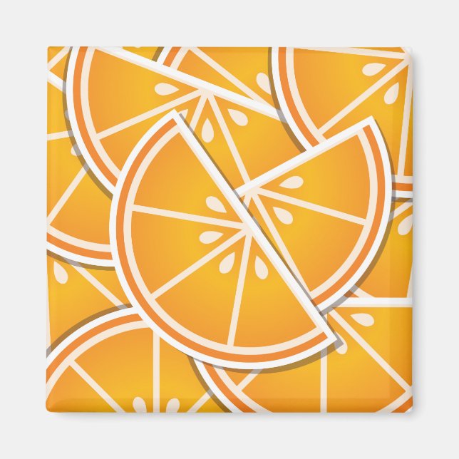 Funky orange wedges magnet (Front)