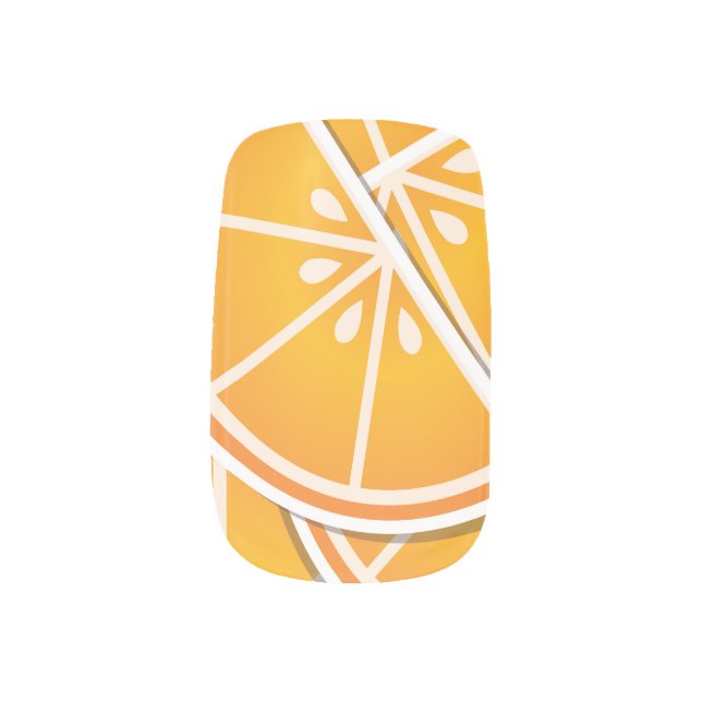 Funky orange wedges minx nail wraps (Right Thumb)