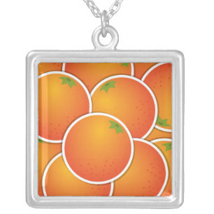 Funky oranges silver plated necklace