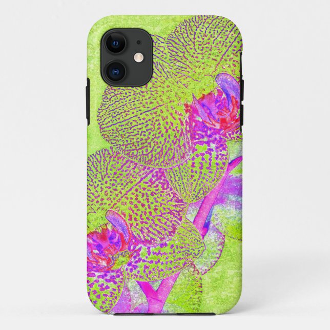 funky orchid iphone case (Back)