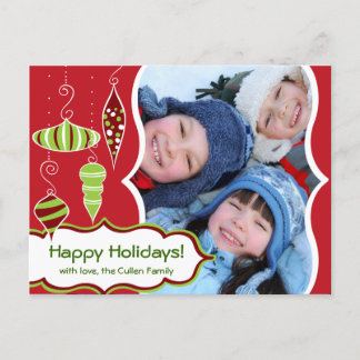 Funky Ornaments Christmas Postcard