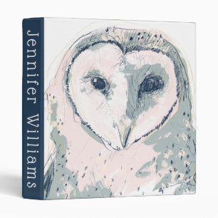 Funky Owl Portrait 3 Ring Binder