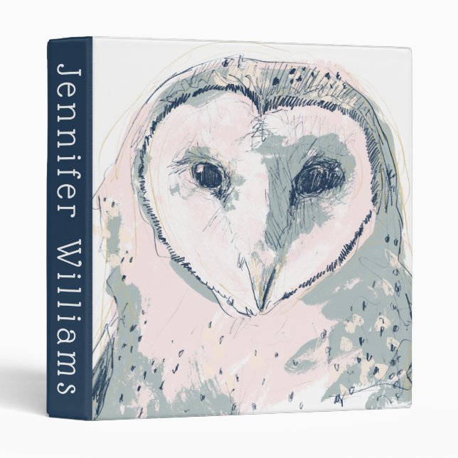 Funky Owl Portrait 3 Ring Binder (Front/Spine)