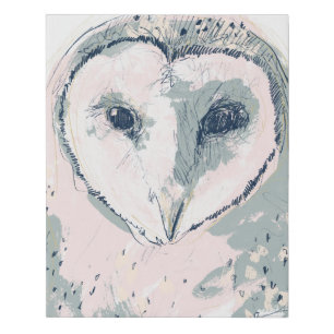 Funky Owl Portrait Faux Canvas Print