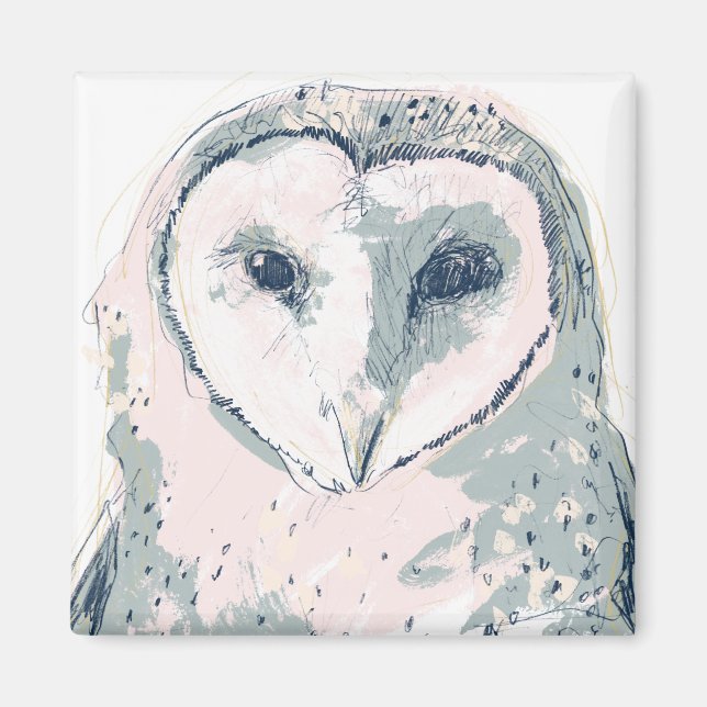 Funky Owl Portrait Magnet (Front)