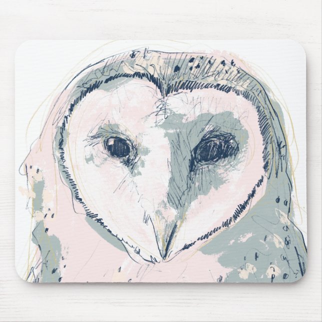 Funky Owl Portrait Mouse Pad (Front)