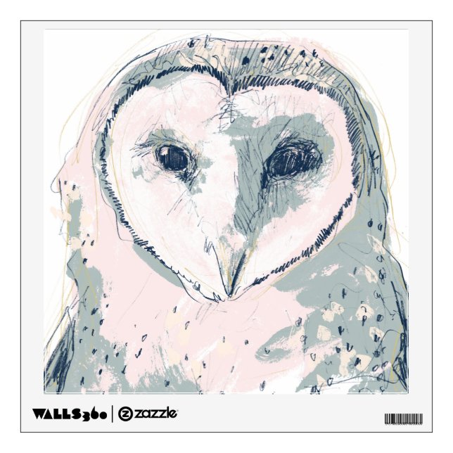 Funky Owl Portrait Wall Decal (Front)