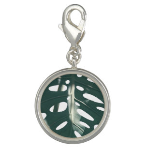 Funky Pale Green Swiss Cheese Plant Charm