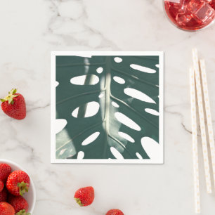 Funky Pale Green Swiss Cheese Plant Napkins