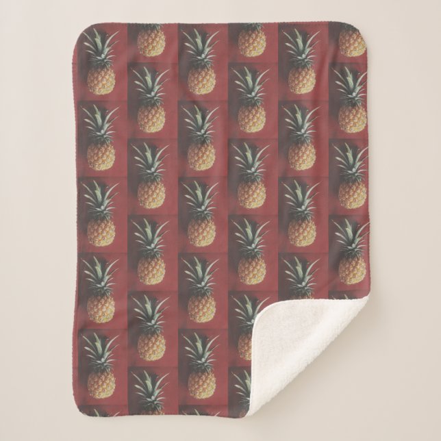 Funky Pale Red Pineapple Yummy Blanket (Front)