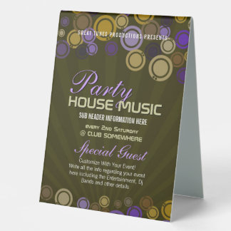 Funky Party Music Club Event Flyer Table Tent