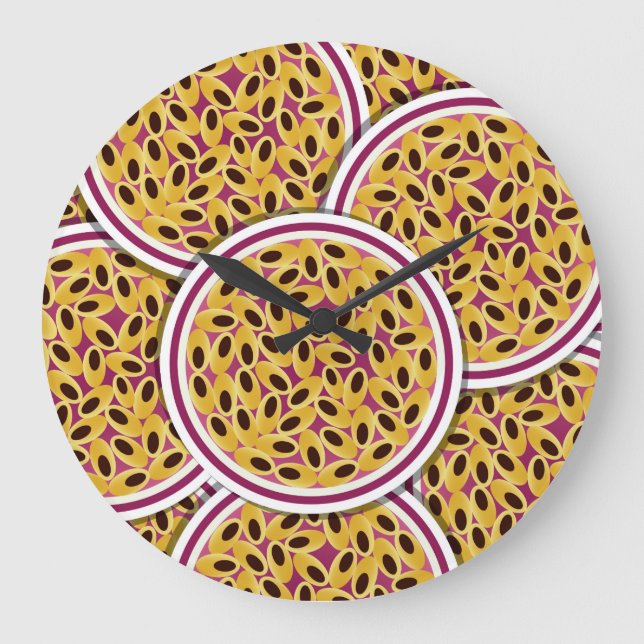 Funky passion fruit large clock (Front)