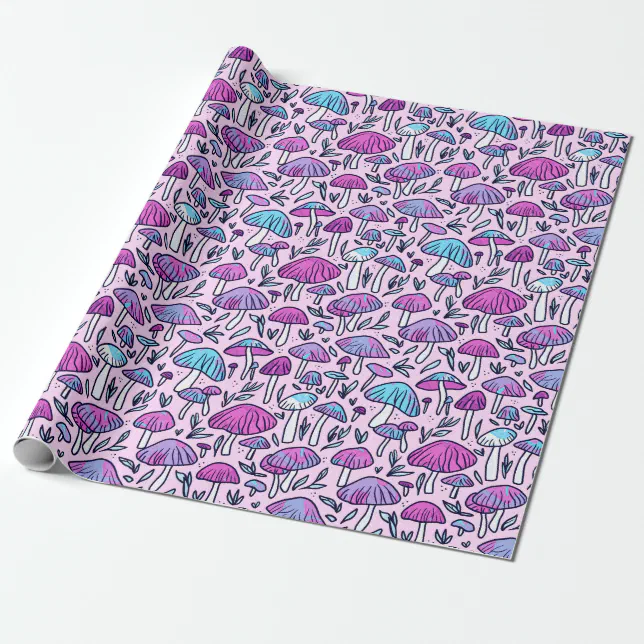 Mushroom Pattern Wrapping Paper, Zazzle in 2023