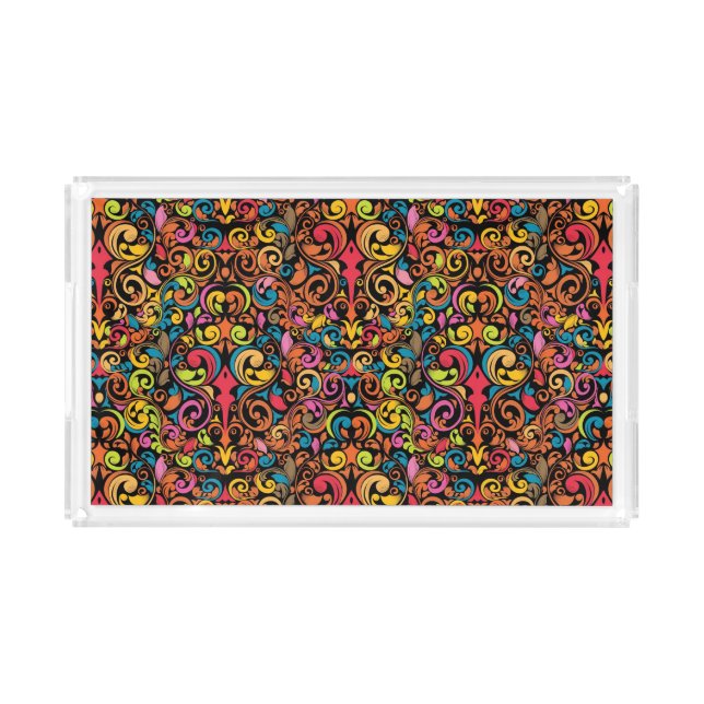 Funky pattern acrylic tray (Front)