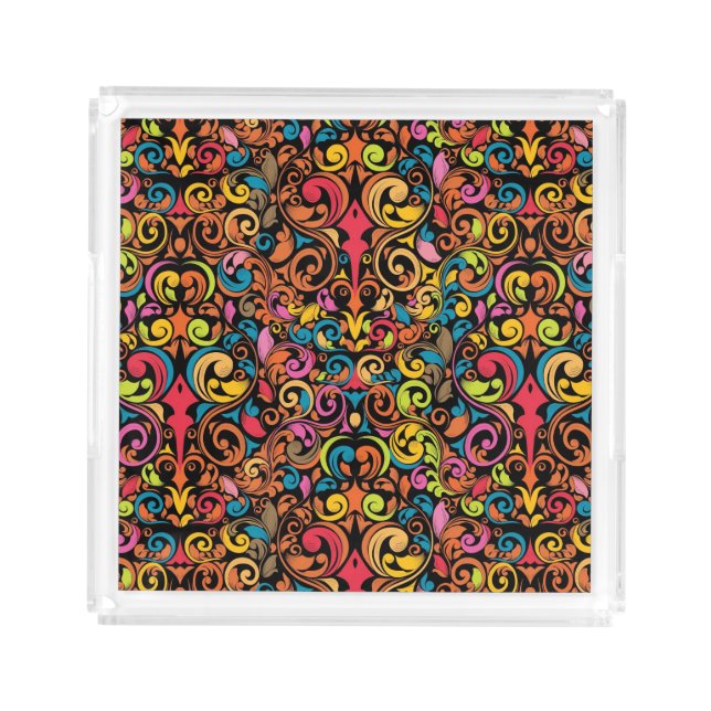 Funky pattern acrylic tray (Front)