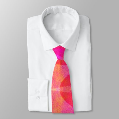 Funky Pattern Citrus Orange Yellow  Hot Pink Neck Tie