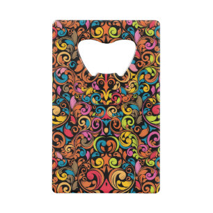 Funky pattern credit card bottle opener