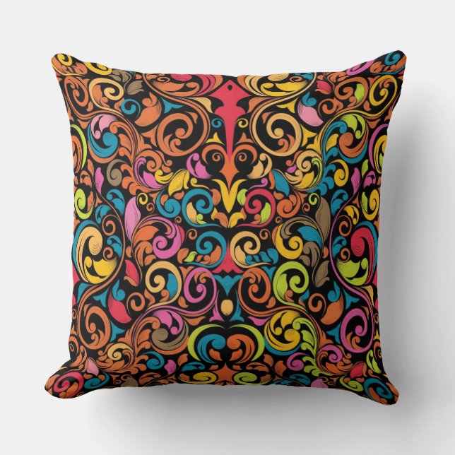 Funky pattern throw pillow (Front)