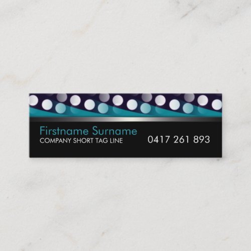 Funky Patterns Teal White on Black Business Card