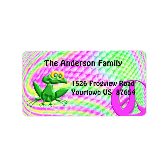 Funky Peace Froggie Label (Front)