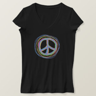 Funky Peace Sign Abstract Art to Wear T-Shirt