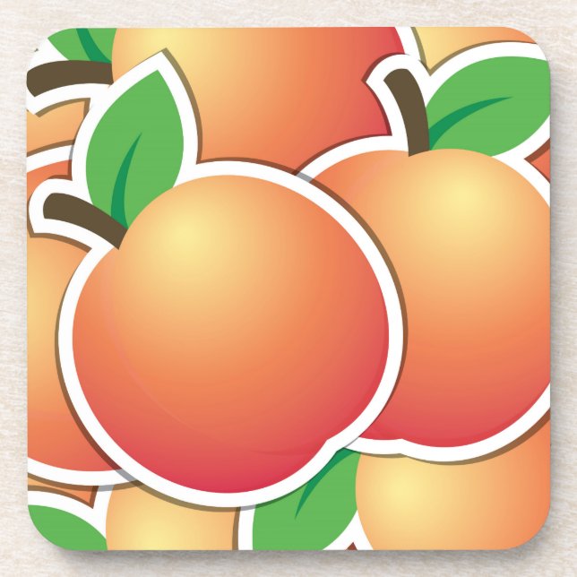 Funky peach drink coaster (Front)