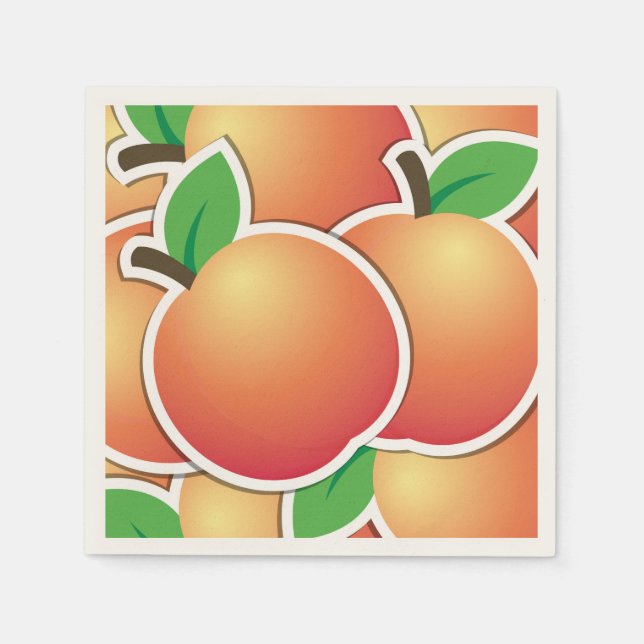 Funky peach paper napkins (Front)