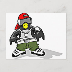 Funky Penguin Postcard