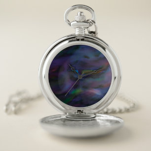 Funky personalised abstract smokey water colour pocket watch