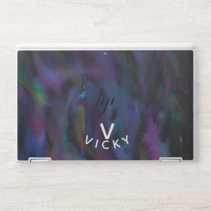 Funky personalized abstract smokey water color HP laptop skin