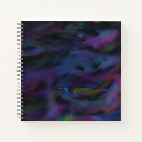 Funky personalized abstract smokey water color no notebook