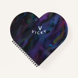 Funky personalized abstract smokey water color notebook