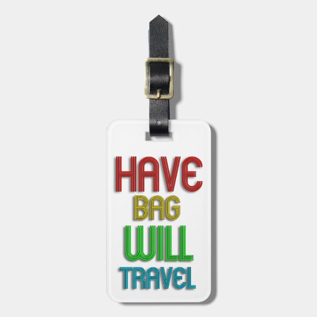 Funky Personalized Airplane Luggage Tag (Front Vertical)