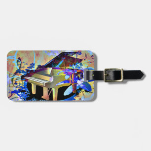 Funky Piano Luggage Tag