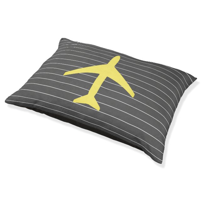Funky Pilot Aviation Flying Plane Stripes Lines Pet Bed (Angled)