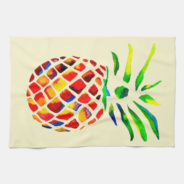 Funky pineapple kitchen towel (Horizontal)