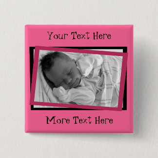 Funky Pink and Black Frame Button