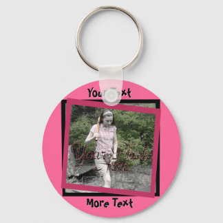 Funky Pink and Black Frame Keychain