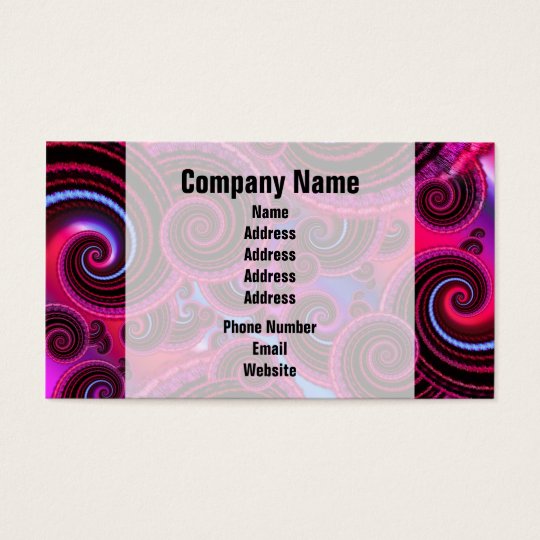 Funky Pink and Turquoise Swirl Pattern Business Card