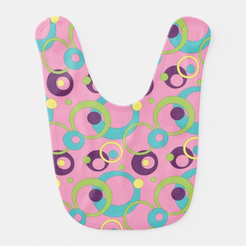 Funky Pink Circles Baby Bib