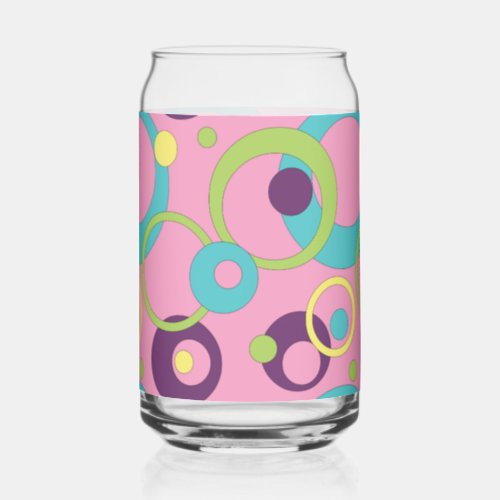 Funky Pink Circles Can Glass