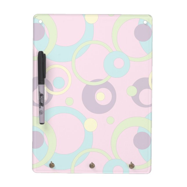 Funky Pink Circles Dry Erase Board (Front)