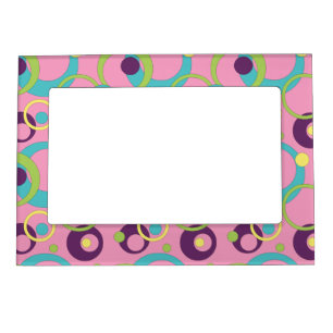 Funky Pink Circles Magnetic Frame