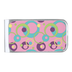Funky Pink Circles Money Clip