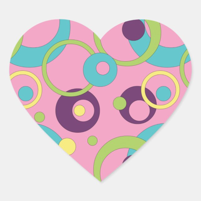 Funky Pink Circles Sticker (Front)
