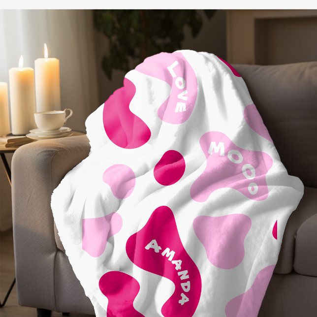Funky Pink Cow Print Baby Blanket (Creator Uploaded)
