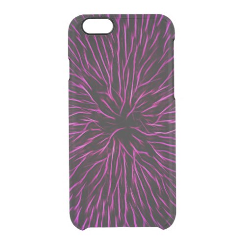 Funky Pink Fire Flower Abstract Clear iPhone 66S Case